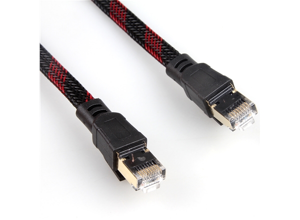 七類SFTP扁平純銅網（wǎng）絡（luò）跳線帶外（wài）編織（zhī）網